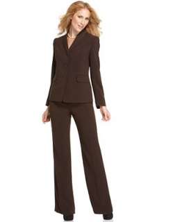 Kasper Petite Brown Suit, Jacket, Pants & Skirt Three Piece Set