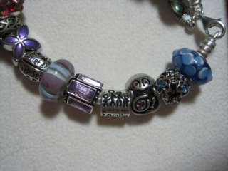 Authentic Pandora Bracelet w 20 Beads & Charms   Preppy Paisley 