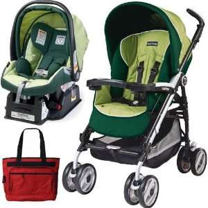  2011 Pliko P3 Travel System with a Diaper Bag   Myrto Green Baby