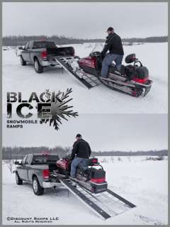 BLACK ICE 94x 54 TRIFOLD ALUMINUM SNOWMOBILE RAMP TRUCK TRAILER (SNO 