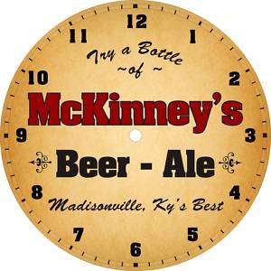Personalized Family Brewery Beer Ale Bar Tavern Clock  