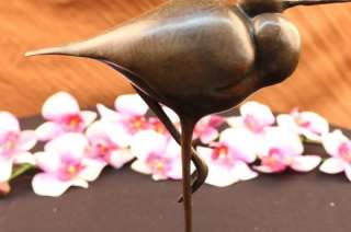 Bill Beach w/ Long Beak Bird By Nick Bronze Sculpture Figurine Art 