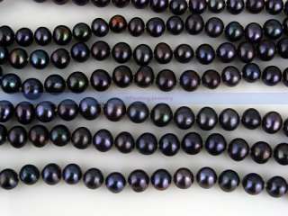 LONG 68 7 7.5mm AAA Freshwater Black Pearl Necklace  