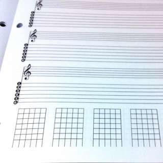 64 pg Blank Guitar Tablature Tab Sheet Manuscript Paper  