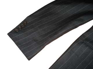 Blue Label Polo Ralph Lauren 44 L Wool Gray Pinstripe Stripe Suit 