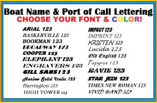 Boat Name and or Port of Call Lettering Vinyl Decals  