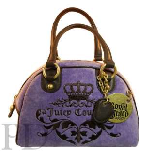   Heather Violet Lavender Purple Velour Bowler Handbag Bag Purse New