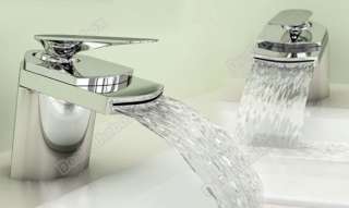Big Mouth Bathroom Sink Faucet Brushed Nickel Waterfall Tap Lavatory 