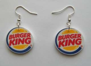 New Style Round Burger King Logo Earrings ( Have it your way )  