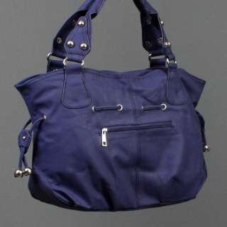 Purple Blue Drawstring Belt Women Business Shoulder Bag  