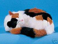 CALICO CAT SLEEPING CATS Furry Animal TAXIDERMY PLUSH  