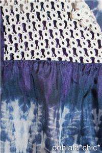 CALYPSO ST BARTH Target Blue Tie Dye Print Tunic Blouse  
