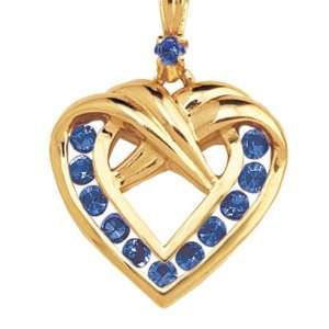  Birthstone Heart Pendant   September (Sapphire): Jewelry