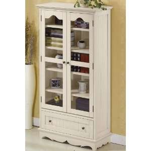    French Country Five shelf Bookcase With Glass Doors