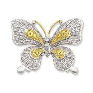  Sterling Silver Vermeil Cz Butterfly Pin Jewelry