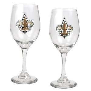  New Orleans Saints 2pc Wine Glass Set   Primary Logo 