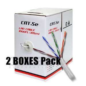  2 Boxes of 1000 feet Cat 5e Network Cable RJ45 total 2000 