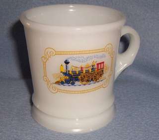 Vintage avon SHAVING MUG coffee cup TRAIN milkglass  