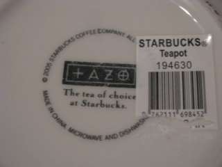 Starbucks Coffee TAZO Tea Pot & Lid New with Tag 2005  