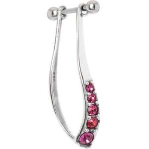   925 Pink Quinate Cubic Zirconia Right Cartilage Ear Piercing: Jewelry