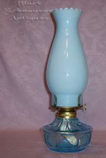 Fostoria Blue COIN GLASS OIL/Kerosene FINGER LAMP  