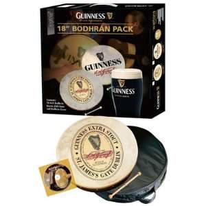 Bodhran (Irish Drum) Value Pack   Guinness Oval Design   Full Size 18