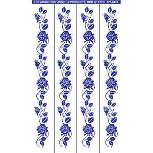 Rub n Etch Glass Etching Stencil ~ Rose Borders  