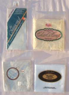 This is a lot of 4 BRAND NEW packs of cross stitch fabric items. Each 