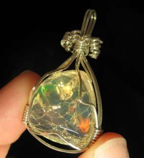   Crystal Opal Silver Wire Wrap Necklace Pendant EI767 Jewelry  