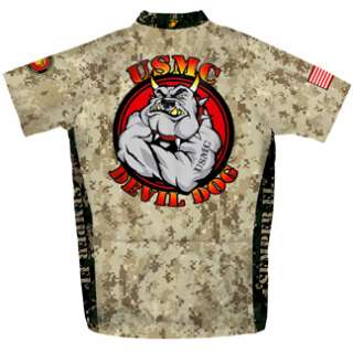Primal Wear Devil Dog U.S. Marines Cycling Jersey Mens USMC Camo 