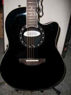   1771AX Standard Balladeer Black Acoustic Electric Guitar + Case  