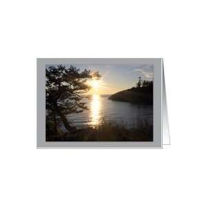  Sunset over Rosario Beach Park, Washington   Blank Card 