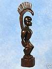 large hawaiiantiki goddess pele statue hand carved wood returns 