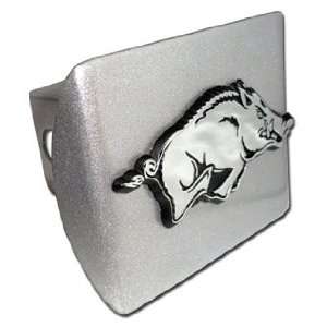  Brushed Silver with Chrome Running Hog Emblem NCAA College 