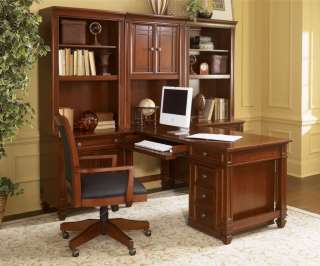 Cherry Wood Office Furniture Wall Computer Desk Unit  