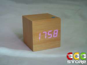 Digital LED Wooden Wood Desktop Alarm Clock Mini 669b  