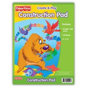 Fisher Price Construction Paper Pad, 9 x 12 Inches, 40 Sheets (410 40)