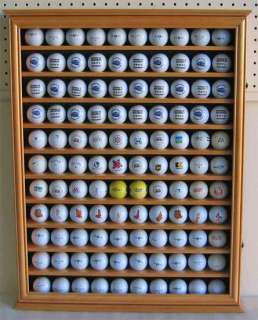 110 Golf Ball Display Case Holder Cabinet with door, Solid Wood, Oak 