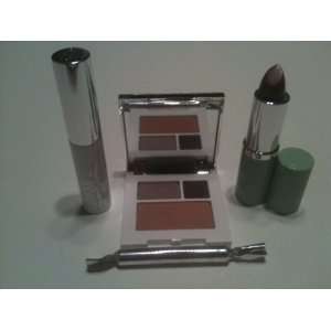 Clinique 4 Pc. Sample, Travel Makeup Set, Eyeshadow Duo Come Heather 
