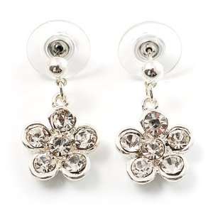  Small Crystal Flower Drop Earrings: Jewelry
