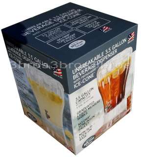   Gallon BEVERAGE Jar Drink Dispenser Ice Core No Drip Spout