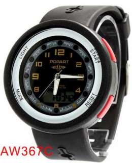   Black Grey Digital Analog Dual Time Sporty Men Ladies Women Wristwatch