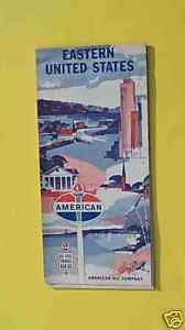 1965 Eastern United States road map American oil  