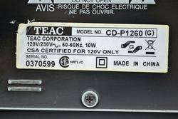 Teac Stereo Compact Disc CD Player CD P1260  