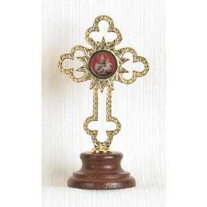   Third Class Relic Cross of St. Anthony on Wood Base 4