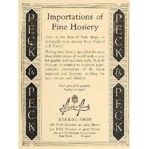 1919 Ad Edgar Wallace George Peck Hosiery Stocking   Original Print Ad