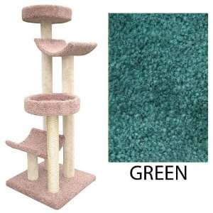 Four Level Cat House  2 Cradles&2 Beds Green (Green) (66H x 30W x 28 