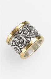 Lois Hill Repousse Two Tone Cigar Band Ring $238.00
