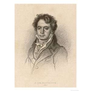 Ludwig Van Beethoven German Composer Portrait in 1814 Giclee Poster 