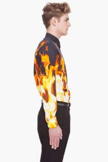 Alexander Mcqueen Fire Print Shirt for men  